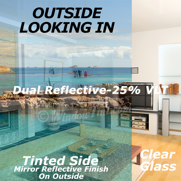Premium Dual reflective Window Film 25 VLT