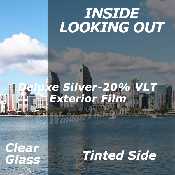 Exterior Deluxe Silver Window Tinting Film 20 VLT